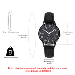 <span class=keywords><strong>Montre</strong></span> à quartz décontractée avec cadran étoilé Rome tendance analogique <span class=keywords><strong>montre</strong></span>-bracelet en cuir PU <span class=keywords><strong>pour</strong></span> femmes hommes adolescents filles garçons - Product Image 4
