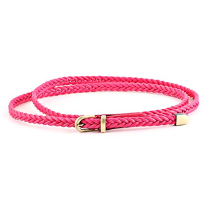 Vestido retro de 0,8 cm de ancho, 10 colores, decoración de ocio para <span class=keywords><strong>mujer</strong></span>, botón de aguja, cuerda fina, Cinturón trenzado de cuero sintético tejido - Product Image 5