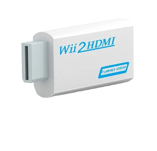 Full HD 1080P Wii to HD MI Converter 3.5mm Audio for PC HDTV Monitor Display white and black Wii2HDMI Converter