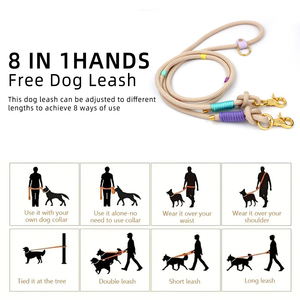 Поводок для дрессировки собак и кошек: классический, мягкий, полосатый, из нейлона, ручной работы, с выдвижной лентой, прямо с фабрики, на заказ, класса люкс - Product Image 5