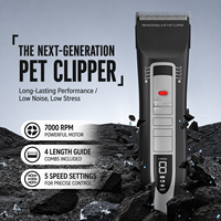 Tondeuse de toilettage pour animaux sans fil haute performance, antibactérienne, avec lame en céramique revêtue de titane, rechargeable, pour usage domestique