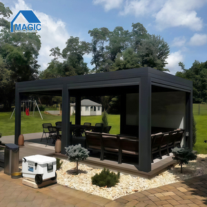 Pérgola Retráctil <span class=keywords><strong>de</strong></span> Aluminio Ajustable <span class=keywords><strong>de</strong></span> Alta Resistencia Personalizada para Jardín, Cafetería, Parque, <span class=keywords><strong>Barbacoa</strong></span> - Product Image 3