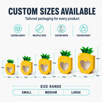Boîte cadeau en papier rigide écologique en forme d'ananas avec fenêtre en forme de cœur pour l'emballage de bonbons et de friandises