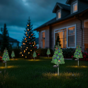 Luci LED Solari IP65 per Albero di Natale, da Esterno, in Materiale ABS, con Picchetto per Giardino, per Vialetti e Prati - Product Image 4