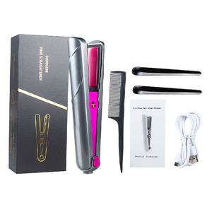 Lisseur et fer à boucler sans fil USB à revêtement céramique, double tension, écran LCD, portable, le plus vendu - Product Image 5