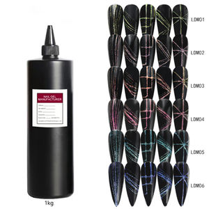 Mocmaki Cat Eye Spider Gel 10mL Vernis à Ongles UV Élastique pour Nail Art Certifié MSDS ROUGE Or Noir Blanc - Product Image 1