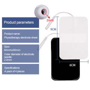 Almohadillas de Gel de Alta Calidad para Masaje de 6x9cm para Unidades <span class=keywords><strong>TENS</strong></span>, Compatibles con Conector de 2mm - Product Image 2