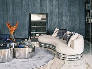 Divano moderno a curva contemporanea con struttura in acciaio inossidabile arredamento per la casa divani Villa casa ufficio Hotel soggiorno mobili - Product Image 6