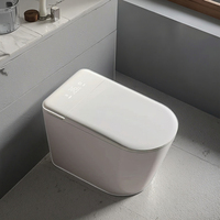WC intelligent multifonctionnel moderne avec télécommande, chasse d'eau automatique, siège de toilette à poser au sol, bidet intégré et ensemble complet pour salle de bain
