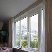 Fenêtre de Maison UPVC en Vinyle à Design Européen Blanche Double Vitrage Battante en PVC avec Option Automatique