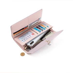 Bosohiho Leather High Capacity Long Clutch Zipper Long Cheap <b>Wallet</b> Women Long <b>Wallet</b> - Product Image 1