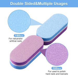 2023 Hot Mini bloc de polissage Double face 100/180 grain éponge tampons à ongles Mini bloc de limes à ongles pour ongles en acrylique - Product Image 5