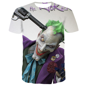 T-shirt à manches courtes pour homme et femme, tendance, <span class=keywords><strong>super</strong></span> cool, grande taille, respirant, anti-boulochage, imprimé en 3D, dessin animé clown - Product Image 2