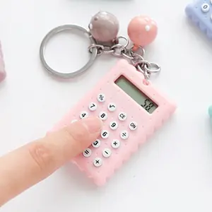 Tamanho Mini Calculadora Forma de cookie Biscoito Bonito Chaveiro de natal do escritório estudante presente relativo à promoção 8 calculadora digital
