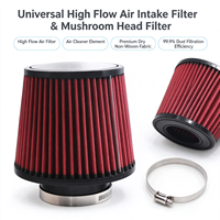 Filtre à air universel haute performance lavable et réutilisable en maille non tissée sèche pour moteur de moto de course et bateau rapide 76 mm 3 pouces