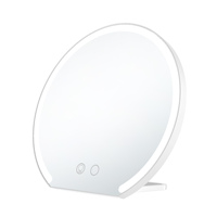 Miroir de maquillage de voyage pliable à LED rond, grossissant, rechargeable, avec lumière réglable en 3 couleurs, best-seller