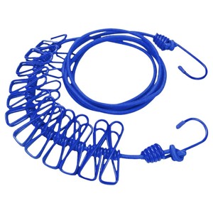 Corde à <span class=keywords><strong>Linge</strong></span> Extensible d'<span class=keywords><strong>Extérieur</strong></span> pour Camping avec 12 Pinces, Corde à <span class=keywords><strong>Linge</strong></span> de Voyage Tendeur pour Suspendre Chaussettes et <span class=keywords><strong>Linge</strong></span> - Product Image 5