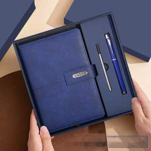 Ensemble cadeau d'affaires en gros avec logo imprimé, carnet A5 et stylo, pour fournitures de bureau des employés, coffret cadeau d'entreprise en vrac - Product Image 1