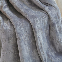 Couverture en polaire et flanelle turquoise FY, 100% polyester, motif vintage, disponible en tailles King, Queen et Twin