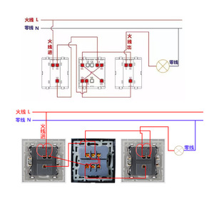 Interrupteur mural de type 82, 60x60mm, 10A, double pôle, commande multi-positions pour boîte de montage ronde - Product Image 1