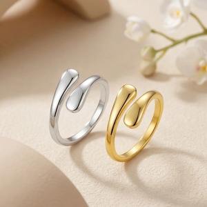 Juego de Anillos Dobles Minimalistas Ajustables de <span class=keywords><strong>Plata</strong></span> de Ley 925 con Bañ<span class=keywords><strong>o</strong></span> de Rodio/Oro/Oro Rosa para Mujer, Joyería Fina para Uso Diario - Product Image 5