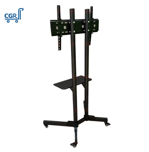 Support TV mobile universel moderne robuste à 2 niveaux pour téléviseurs de 32 à 70 pouces, chariot de sol réglable en hauteur - Product Image 5