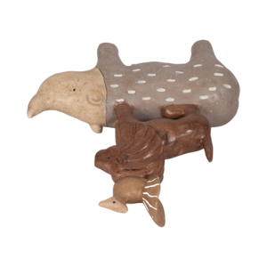 Scultura in resina di ippopotamo con leone e uccello impilati, per decorare casa, bagno, ufficio, studio, soggiorno - Product Image 6