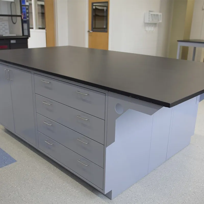 Muebles de escritorio de física escolar, mesa de laboratorio, laboratorio de acero, banco de trabajo, gabinetes de estación