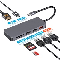 Penjualan pabrik OEM ODM 7 in 1 USB Tipe C HUB untuk Laptop konverter Multi fungsi adaptor