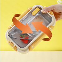 Boîtes à lunch isothermes en acier inoxydable pour étudiants et employés de bureau, avec compartiments, portables