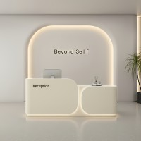QT-235X Comptoir de caisse de salon de beauté, comptoir de caisse de luxe léger, comptoir de réception de magasin de vêtements haut de gamme, réception de centre de santé