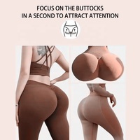 Leggings taille haute avec coussinets de silicone pour les hanches et les fesses, sous-vêtements de travesti, culotte sculptante avec effet rehausseur de fesses