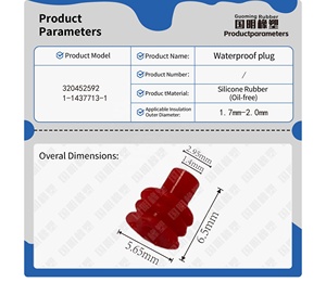 Bouchon d'étanchéité en <span class=keywords><strong>silicone</strong></span> rouge pour connecteur automobile, joint d'étanchéité - Product Image 2