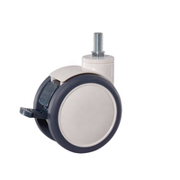 TPE Double Twin Wheel Castor 5 pouces Bébé Poussette Civière Lit D'hôpital Roulette Roue