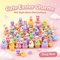 Ciondoli in Resina Mista all'Ingrosso per Pasqua, Sculture 3D Kawaii di Anatre e Coniglietti, Oggetti da Collezione per Artigianato Fai-da-Te, Custodie per Telefono, Fermagli per Capelli