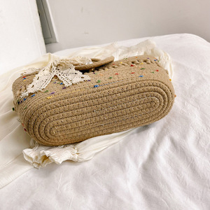 Sac de plage en paille pour les vacances d'été 2026, nouveau style, grande capacité, sac à main tissé, sac à bandoulière, sac fourre-tout - Product Image 1
