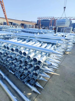 Ancrage solaire à vis en acier pour systèmes de montage au sol, finition galvanisée à chaud, haute résistance à la traction, diamètres multiples