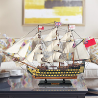 Maquette de bateau historique HMS Victory en bois de 24 pouces, objet de collection antique, décoration nautique et maritime, bateau royal britannique