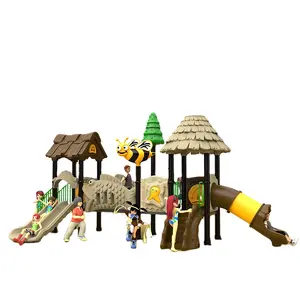 子供の庭や公園のおもちゃのための新しいデザインの屋外保育園の遊び場の子供のスライドとスイングセットをカスタマイズする