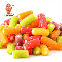 Caramelos de goma personalizados con etiqueta privada, dulces de frutas ácidas, palitos de goma de licorice coloridos con relleno