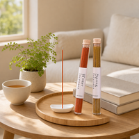 Bâtons d'encens FTQS en tube transparent avec bouchon en liège – Collection Printemps-Hiver – Cadeau d'encens pour la maison – Vente en gros – OEM – Marque privée