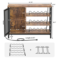 Mueble Bar Moderno de Madera con Tomacorrientes, Ecológico y Convertible, con Estantes para Licores y Botellas