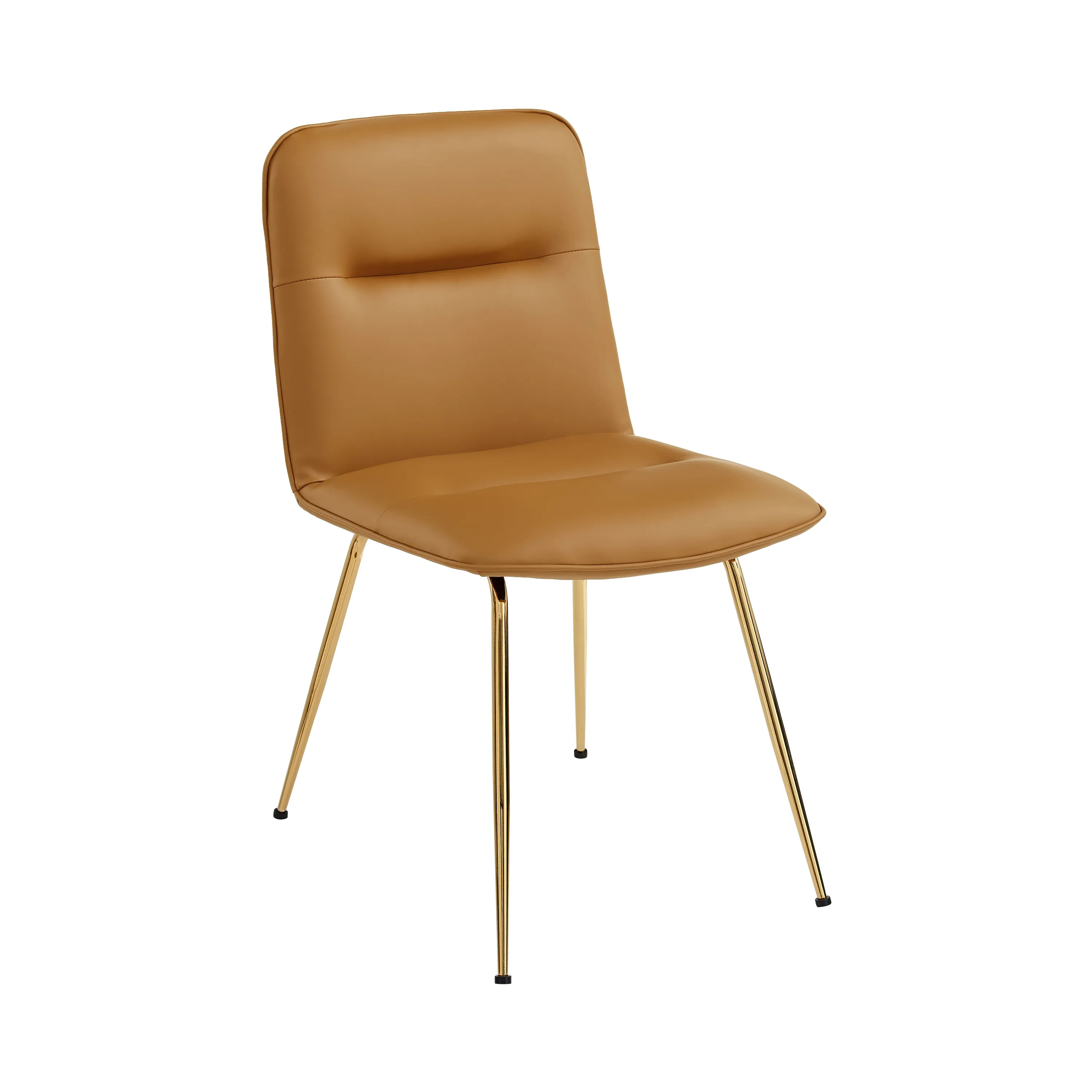 New arrivals Velvet Upholstered Chairs Modern Armless Side Chairs with Golden Metal Legs Brown Dining Chairs