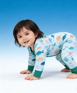 Set di Tutina con Zip in Morbido Bambù e Pigiama Due Pezzi Pronto per la Spedizione, Abbigliamento all'Ingrosso per Neonati e Bambini - Product Image 5