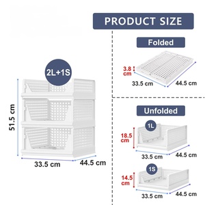 Wholesale High-quality Foldable <b>Plastic</b> Wardrobe Organizers, Easy-to-install Clothing <b>Storage</b> Baskets, and <b>Drawer</b>-type <b>Storage</b> - Product Image 2