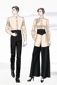 ファッションソフトで快適な生地ホテル受付服 - Product Image 5