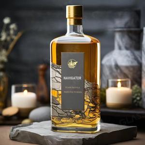 Usine prix de gros personnalisé 750ml vodka/tequila/brandy/rhum bouteille en verre - Product Image 1