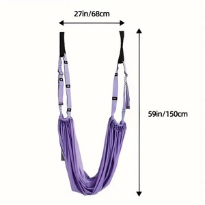 Sangle de yoga violette, rose, verte, à suspendre à la porte, pour exercices de flexion dorsale, de fitness et de mise en forme du corps - Product Image 2