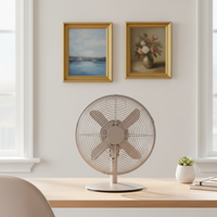 Ventilateur de table électrique en métal à oscillation numérique à 3 vitesses et inclinaison réglable avec télécommande pour usage domestique et extérieur