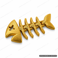 Jouet Fidget Poisson Articulé Imprimé en 3D Personnalisé, en PLA Doré, Squelette Flexible